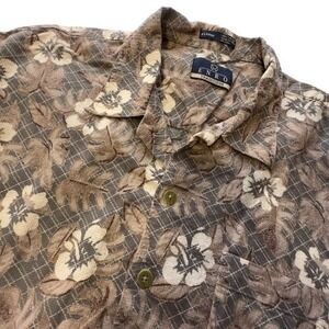 ENRO Traditions Shirt Mens XL Floral Print Button Up Short Sleeve Tropical